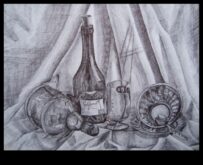 Στιγμές παγωμένη νεκρή φύση με μελάνι και στυλό