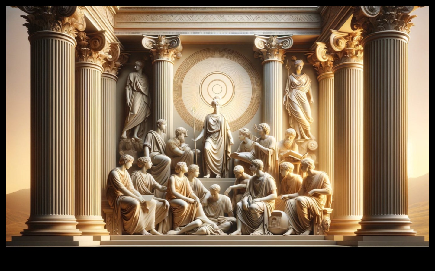 Epic Symmetry: Harmonizing Balance in Neoclassical Art Creation