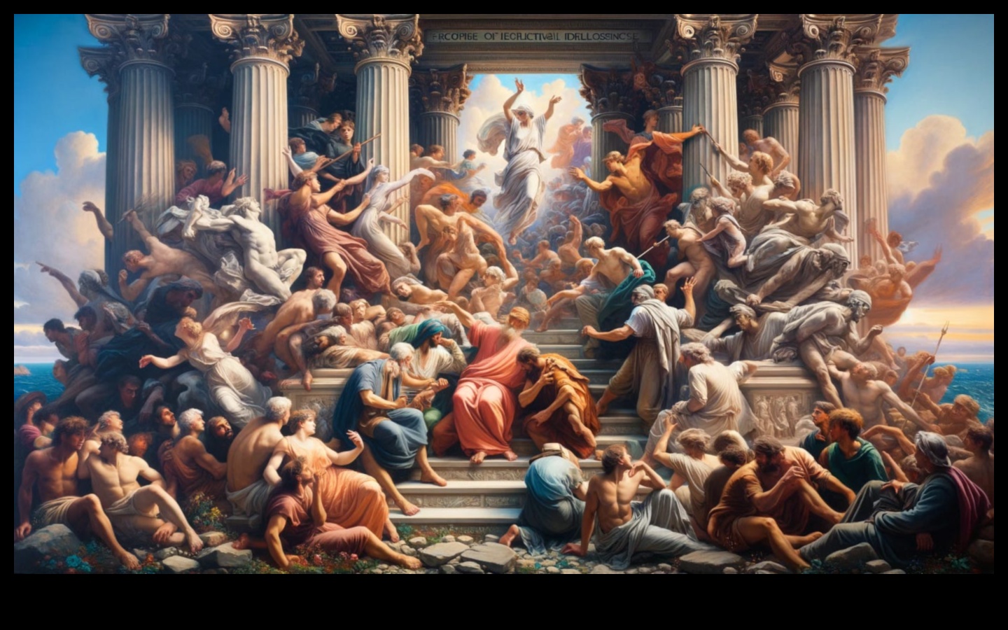 Epic Symmetry: Harmonizing Balance in Neoclassical Art Creation