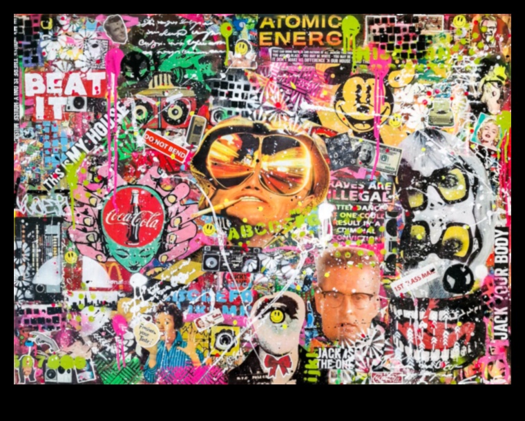 Kaleidoscopic Collage: Merging Realities in Pop Art Assemblages