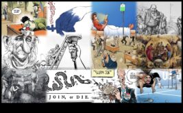 Χιουμοριστικά κινούμενα σχέδια που ανυψώνουν καρικατούρες με δυναμική κίνηση