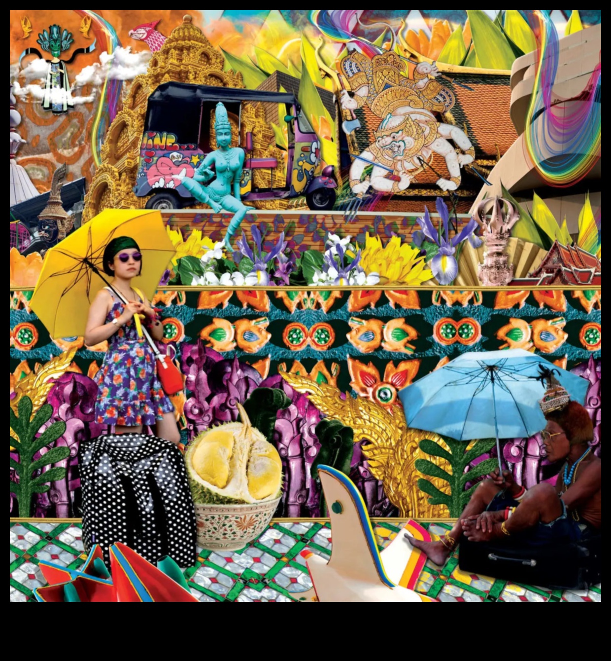 Kaleidoscopic Collage: Merging Realities in Pop Art Assemblages