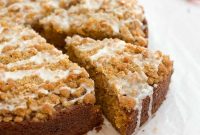 Moist Carrot Coffee Cake with Cream Cheese Swirl