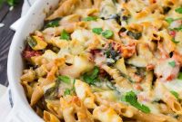 Freezer-Friendly Chicken Tuscan Pasta Bake