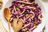 Crisp Purple Cabbage Slaw with Apple and Walnut Crunch