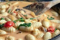 Creamy Red Thai Curry Gnocchi with Chicken and Vegetables