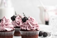 Blackberry Lavender Chocolate Cupcakes Recipe for Homemade Dessert