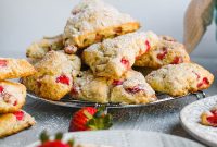 Strawberry Rhubarb Scones with Lemon Glaze Recipe