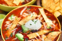 Hearty Chicken Tortilla Soup Recipe with Crispy Tortilla Strips