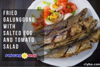 Crispy Fried Galunggong with Salted Egg and Tomato Salad