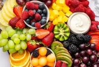 Refreshing Fruit Platter with Creamy Lemon Yogurt Dip