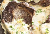 Pan-Seared Steak with Lemon Parmesan Cream Sauce