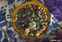 Quinoa-Stuffed Squash with Fruit and Veg Pilaf