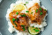 Honey Garlic Roasted Chicken Thighs with Crispy Skin