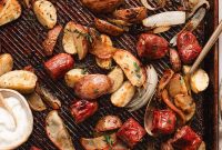 Sheet Pan Sausage with Roasted Potatoes and Apples