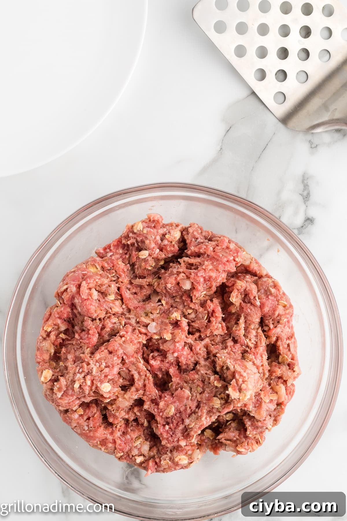 Meatloaf mixture in a bowl