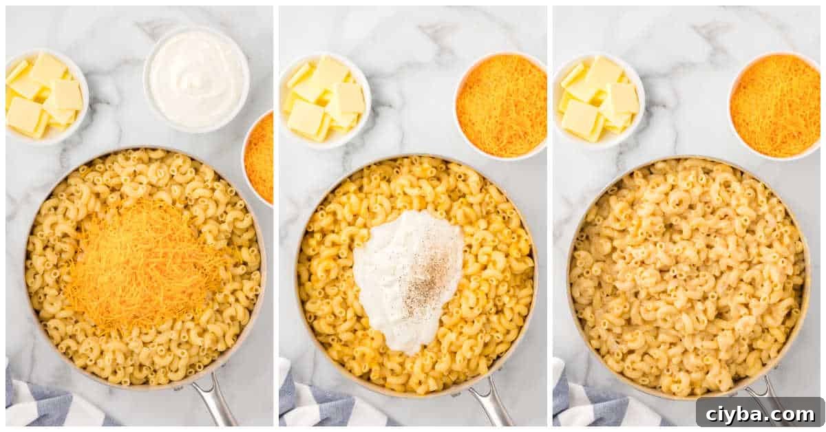Creamy Stovetop Mac and Cheese Recipe in 20 Minutes 5 Steps to make stovetop mac and cheese.