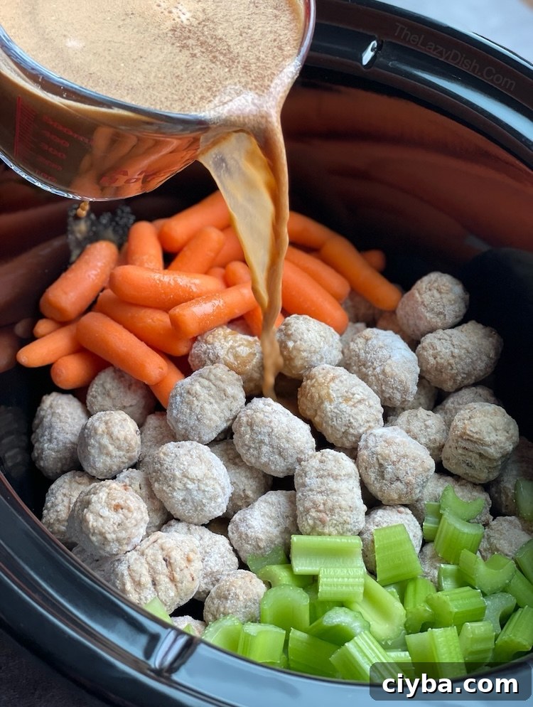 This easy and yummy slow cooker dinner recipe is simple to make with just a few budget ingredients! Add the veggies of your choice to make this main dish complete. 