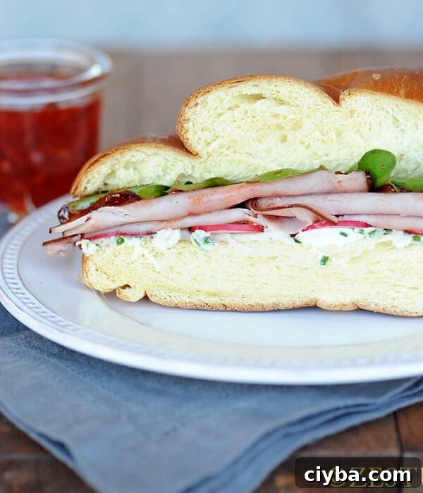 Pepper Marmalade Glazed Black Forest Ham Sandwich