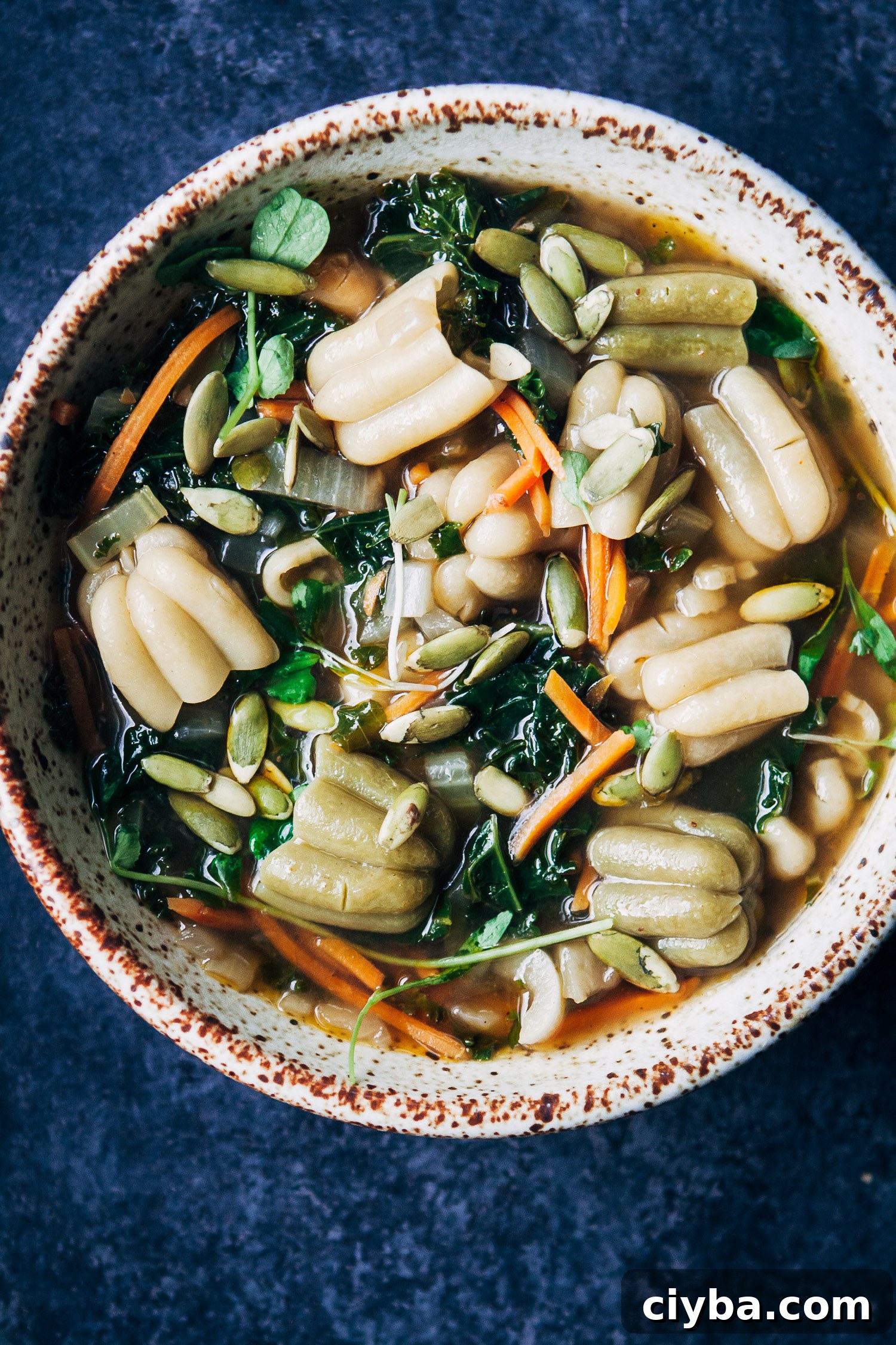 Easy Vegan Kale Soup | Well and Full | #healthy #dinner #recipe