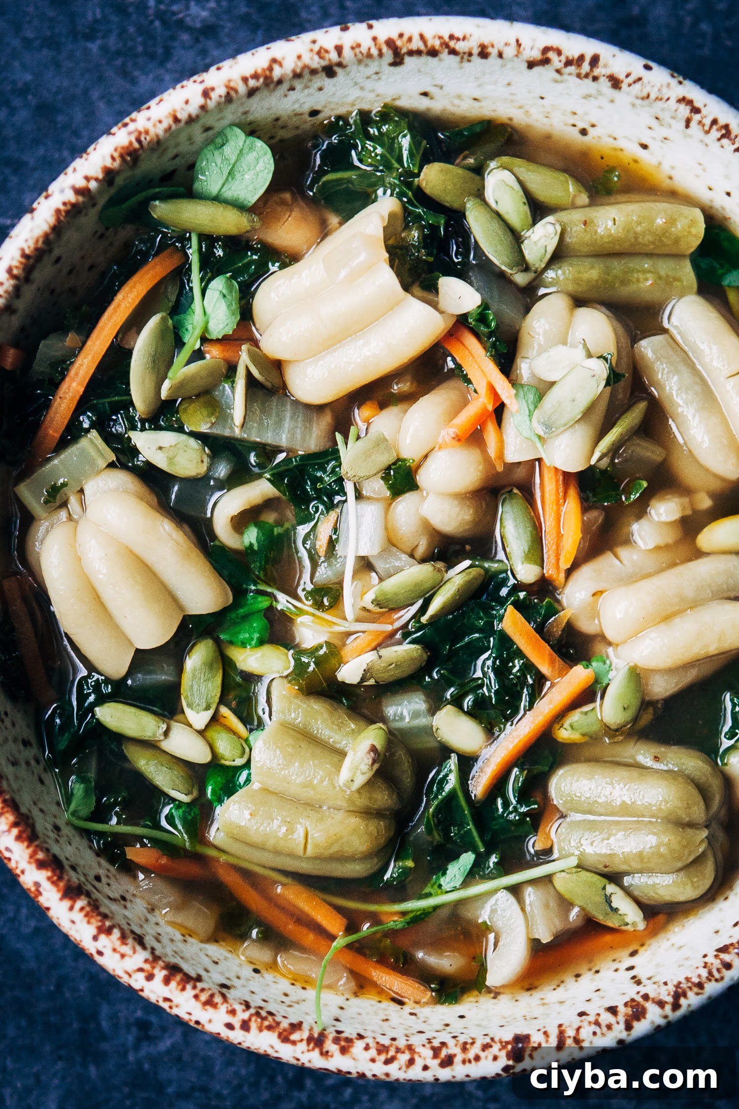 Easy Vegan Kale Soup | Well and Full | #healthy #dinner #recipe