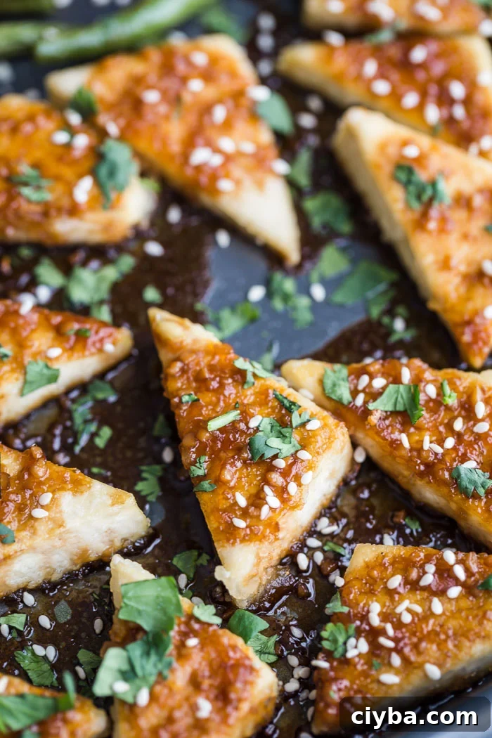 sesame tofu triangles