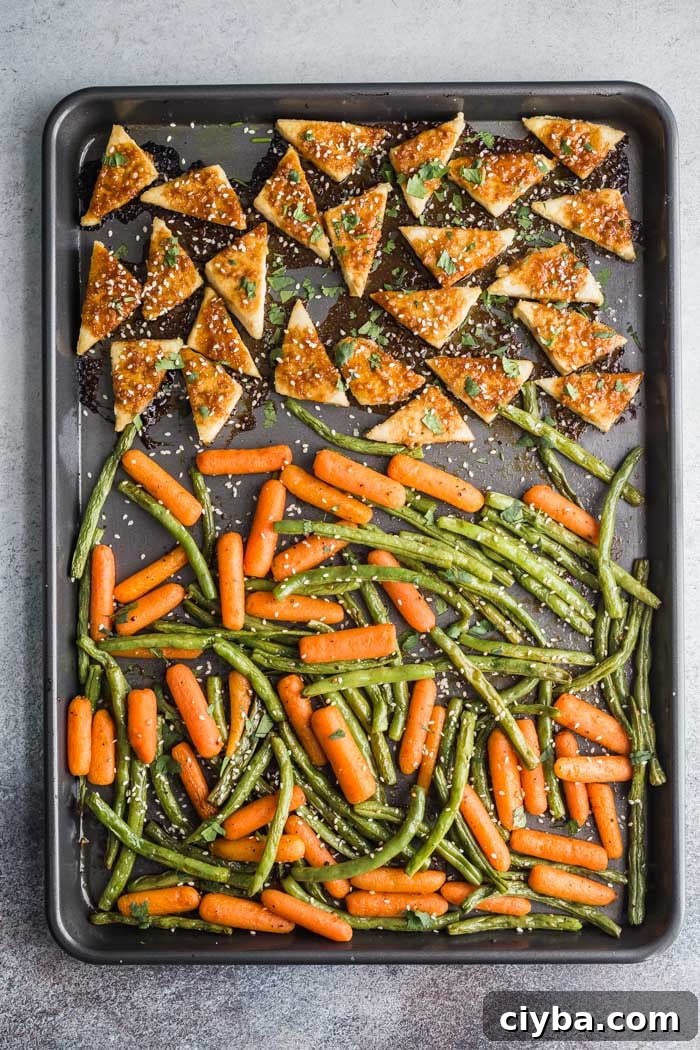 Tofu and veggies sheet pan meal