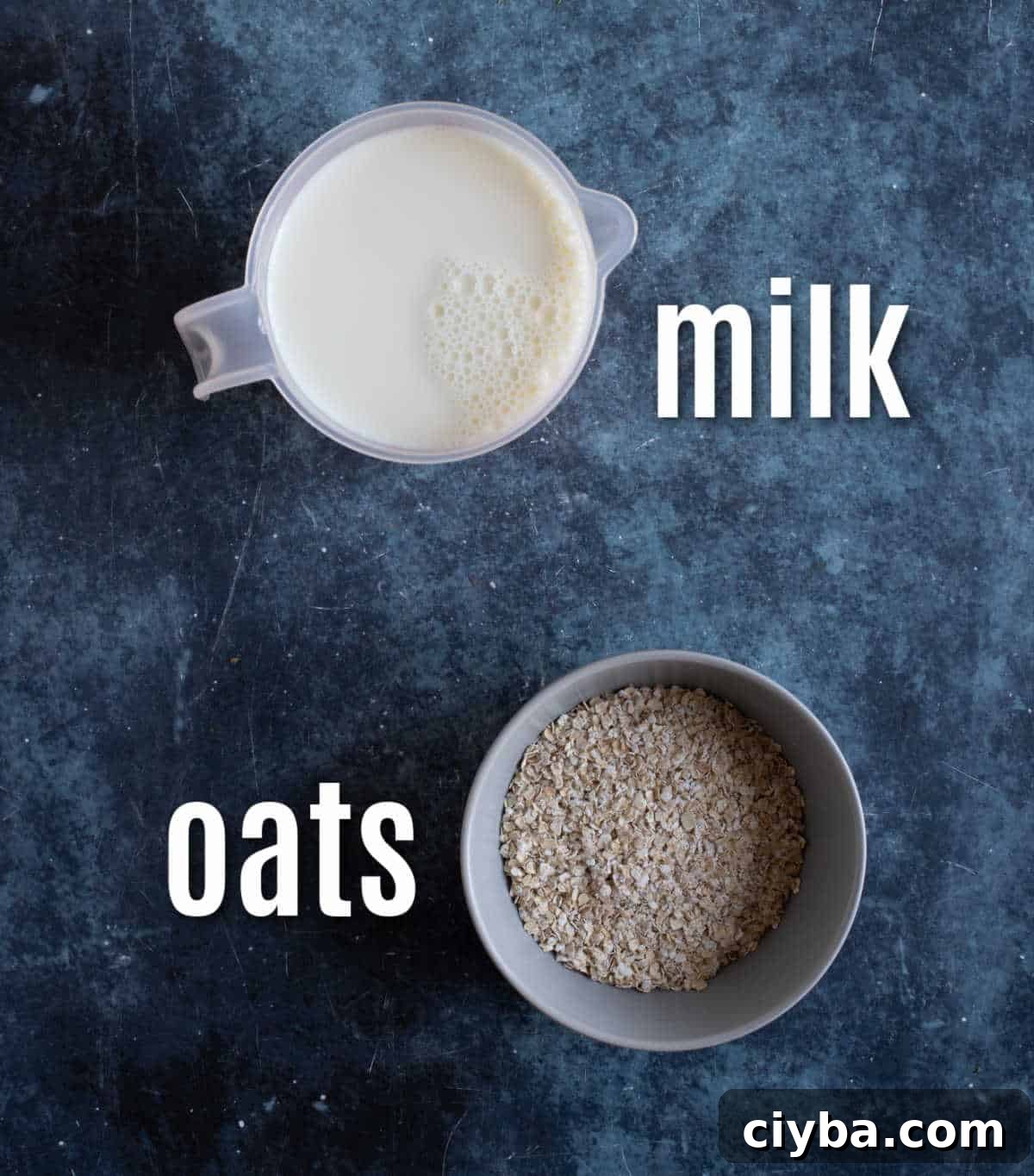 Ingredients for slow cooker porridge.