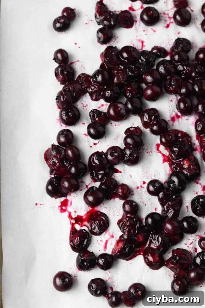 blueberries on a sheet pan