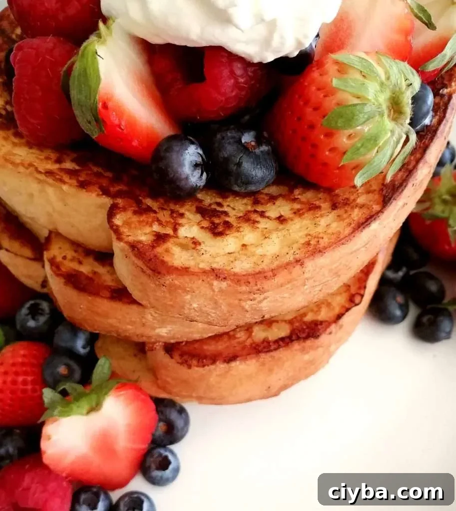 French toast side close up