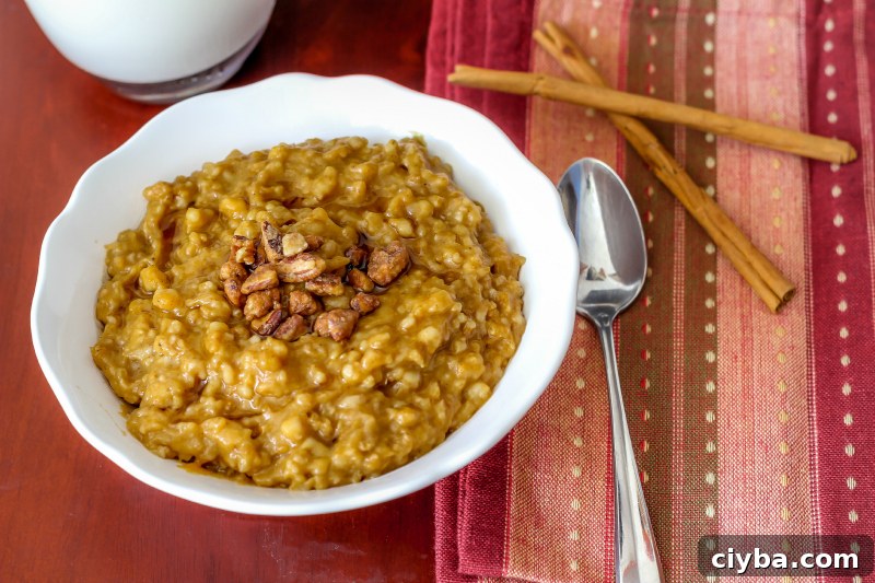 Overnight Pumpkin Pie Oatmeal in the Slow Cooker