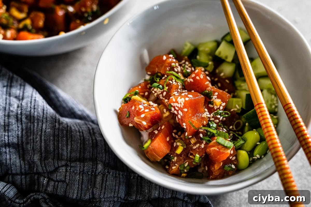 salmon poke bowl horizontal