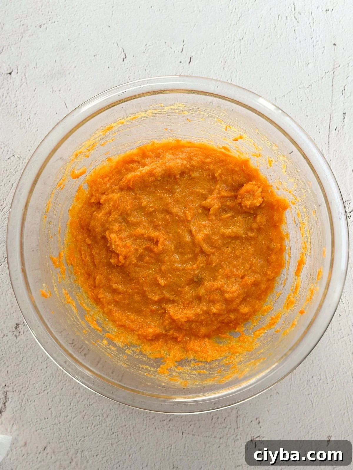wet ingredients mixed together.