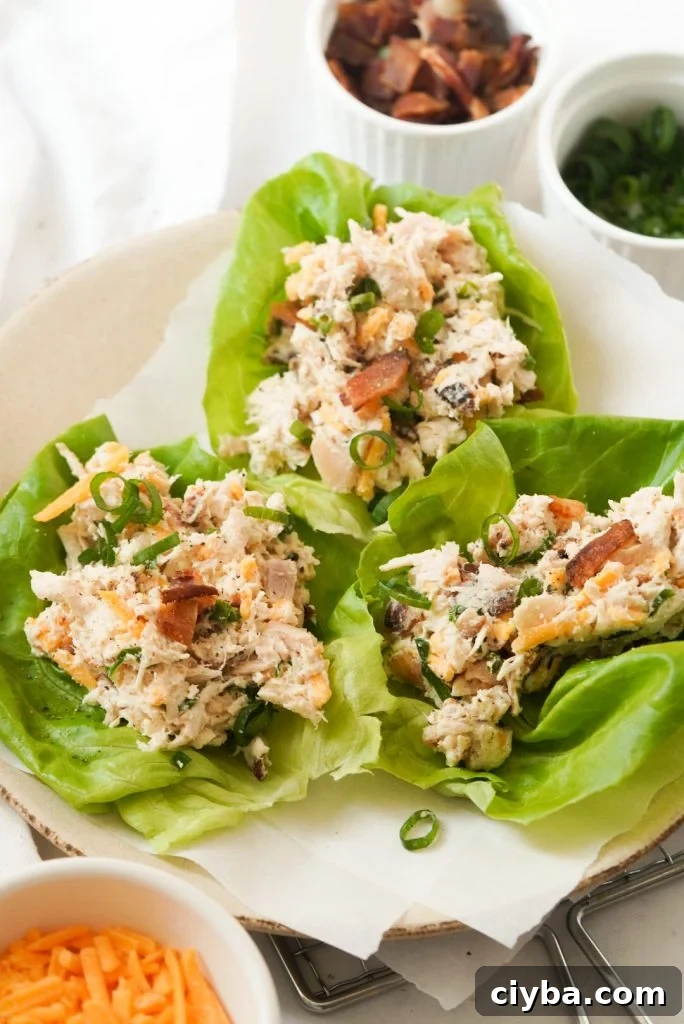 bacon ranch chicken salad lettuce wraps