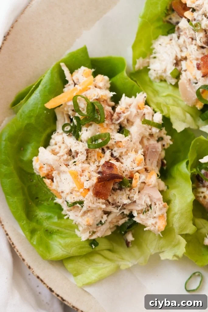 chicken bacon ranch chicken salad lettuce wrap