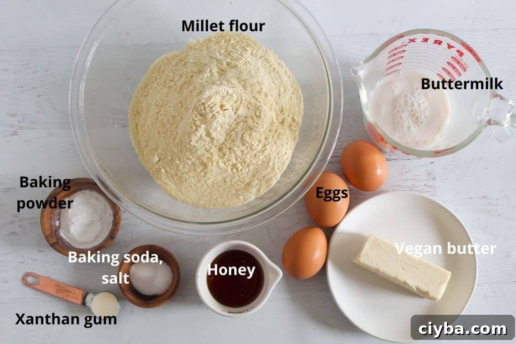 labeled ingredients on a countertop
