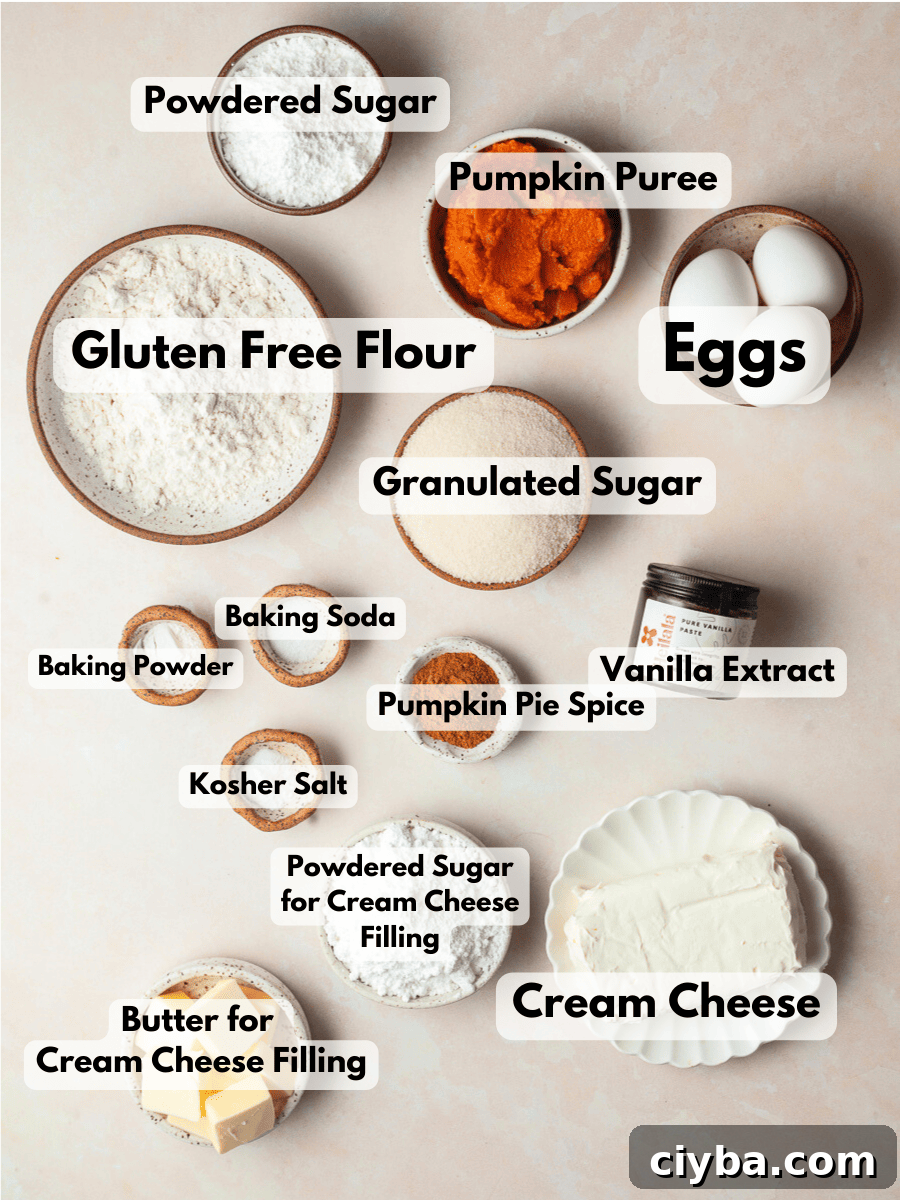 ingredients needed to make gluten free pumpkin cake roll