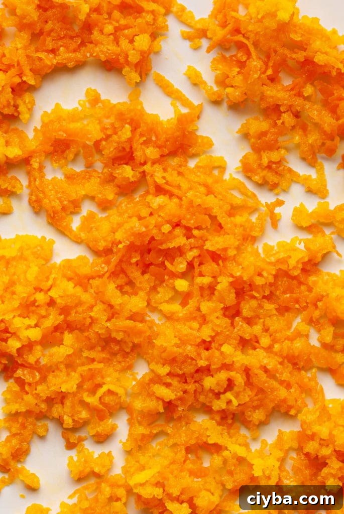 close up of orange zest
