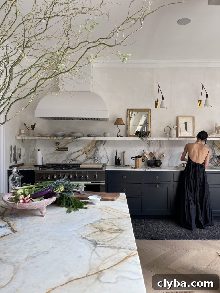 thin marble kitchen shelf is a 2023 kitchen trend