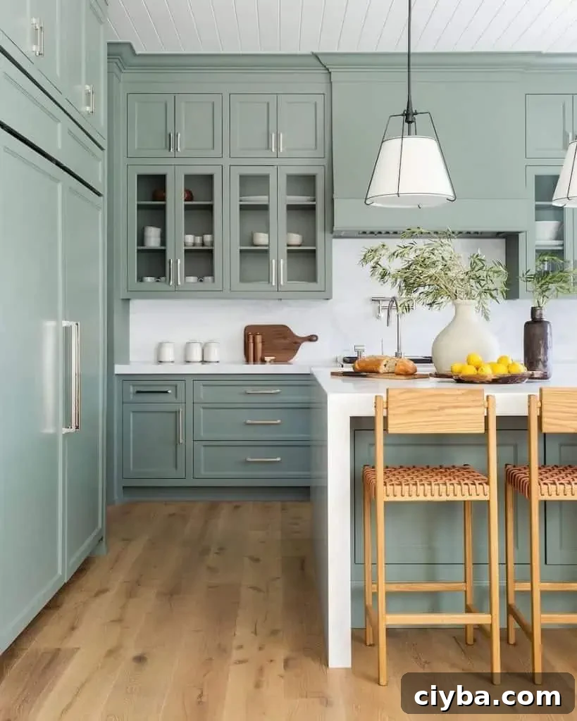 green cabinets painted farrow and ball castle gray