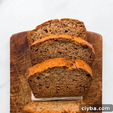 Sliced vegan banana bread (eggless)