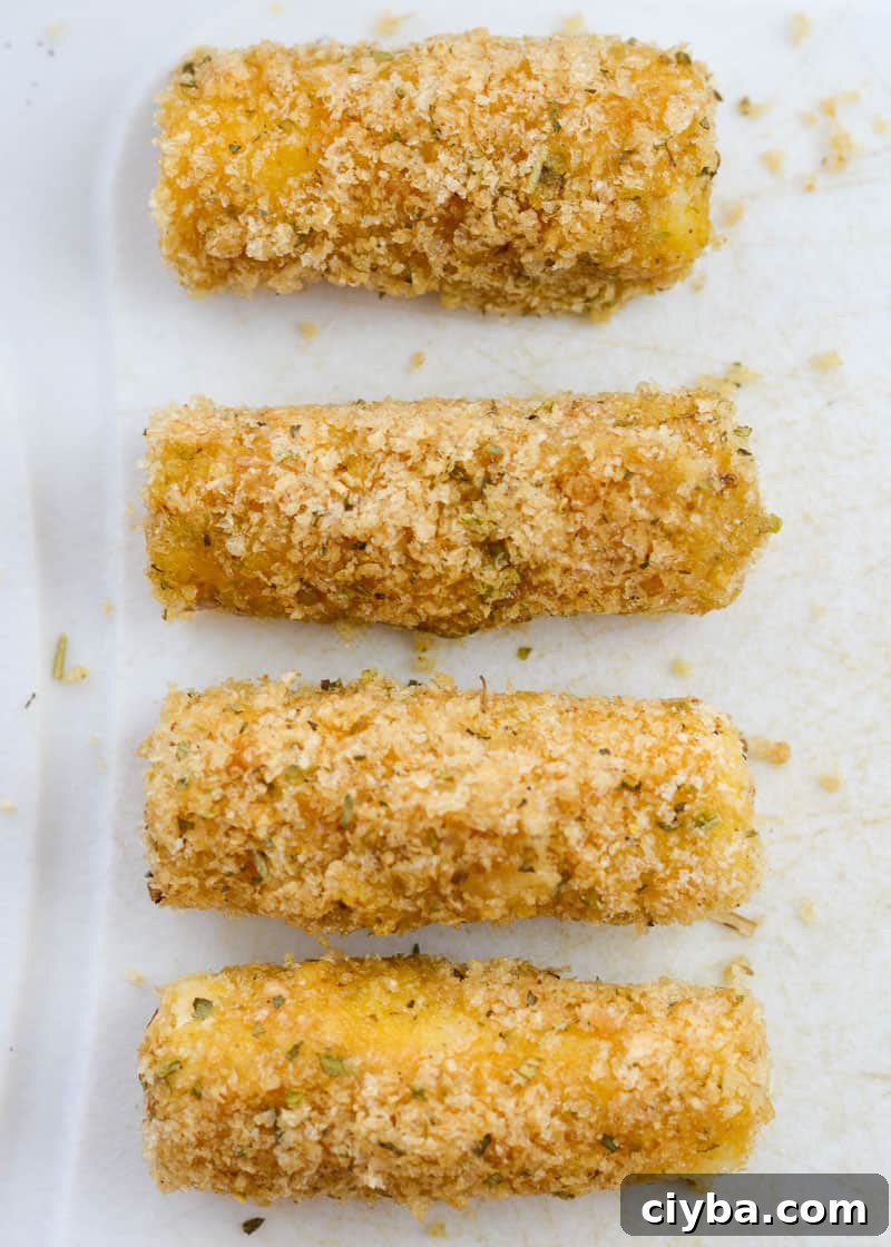 string cheese sticks covered in seasoned pork breading