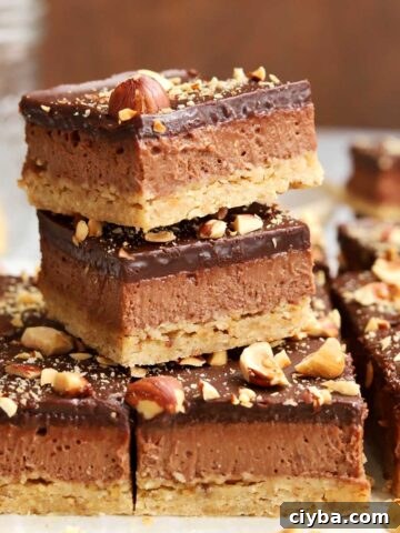 Nutella cheesecake bars
