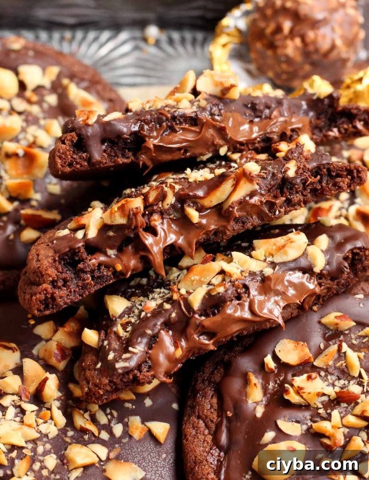 stack of Ferrero rocher cookies with Nutella filling