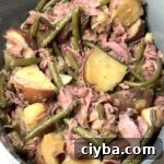 Crockpot Smoked Turkey, Potatoes, and Green Beans