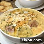 Crockpot Cheesy Smoked Sausage & Potato Soup