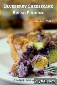Blueberry Cheesecake Bread Pudding Recipe for Creamy Desserts 4 BlueBerry Cheesecake Bread Pudding (THM S, Low Carb, Sugar Free)