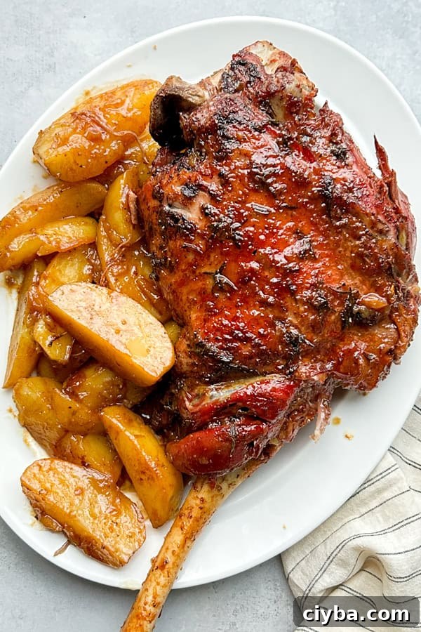 Greek Slow Roast Leg of Lamb with Potatoes