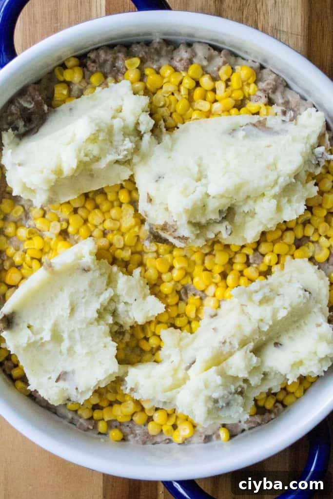 Turkey Shepherd's Pie potato layer