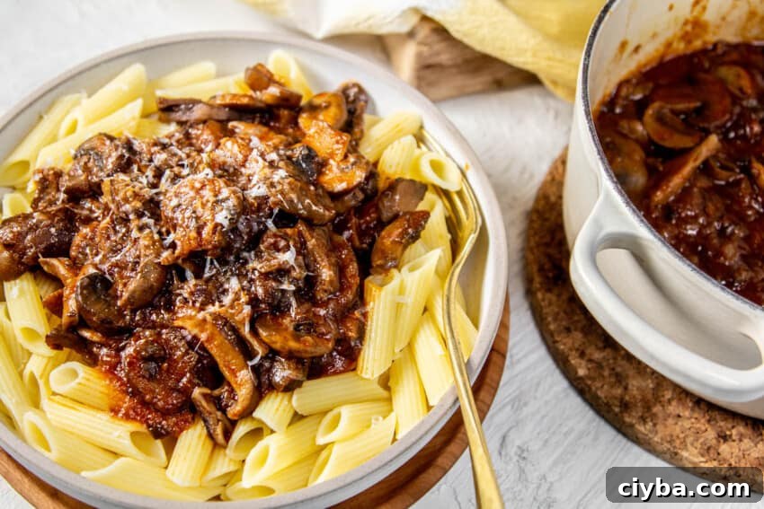 a bowl of Mushroom ragu